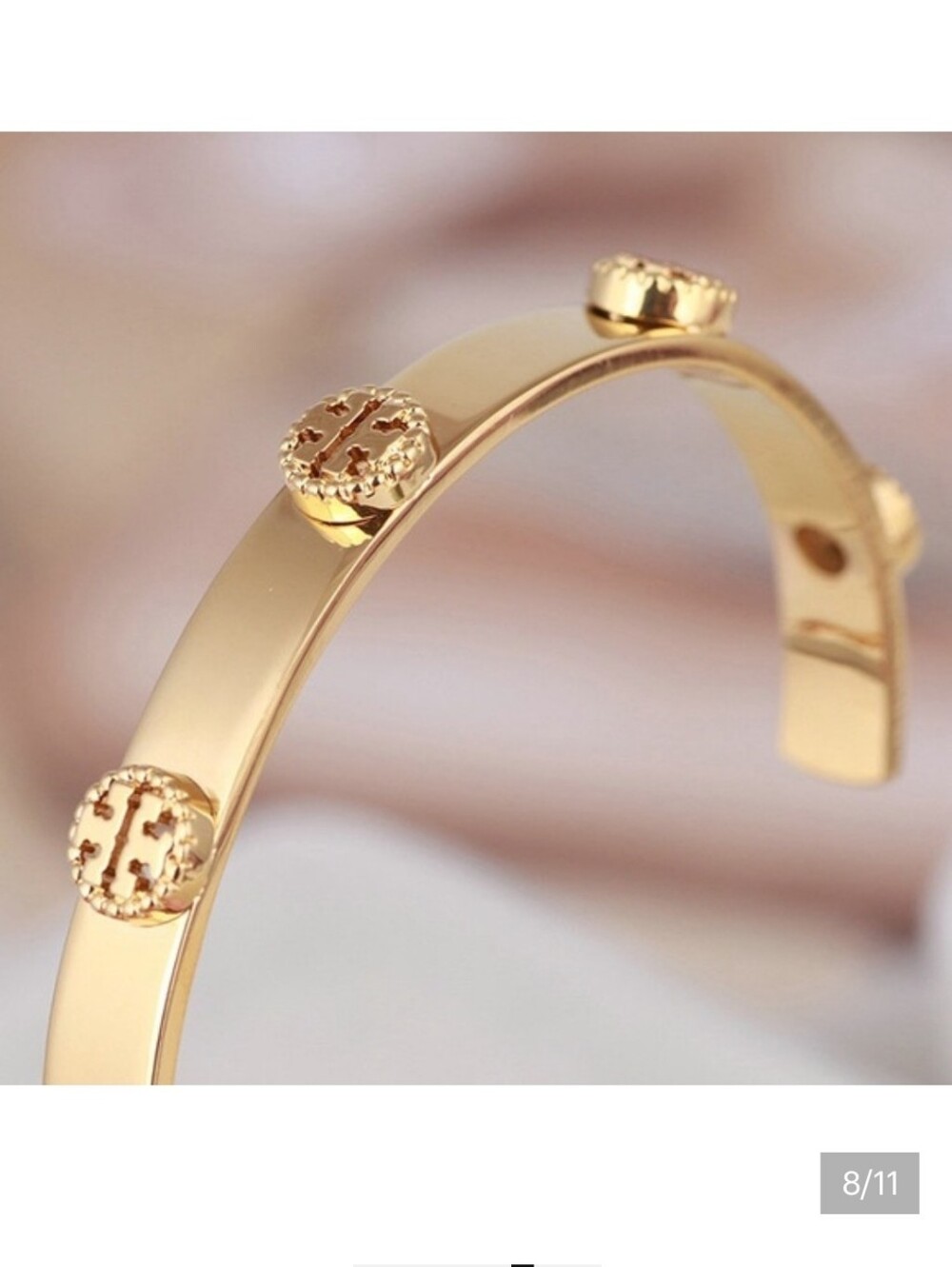 Tory Burch Gold Logo Cuff Bracelet - Picture 3 of 7
